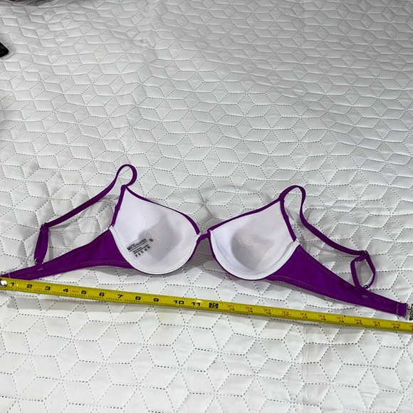 Matte Collection Purple 3 Piece Bikini Set Sheer Cover Up Small - Picture 14 of 14